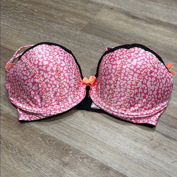 Victoria's Secret Pink and Black Plunge Bra Push Up - Picture 1 of 9